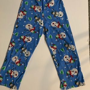 Blue Light Flannel Up-Late Pajamas with snowmen size m (10/12)